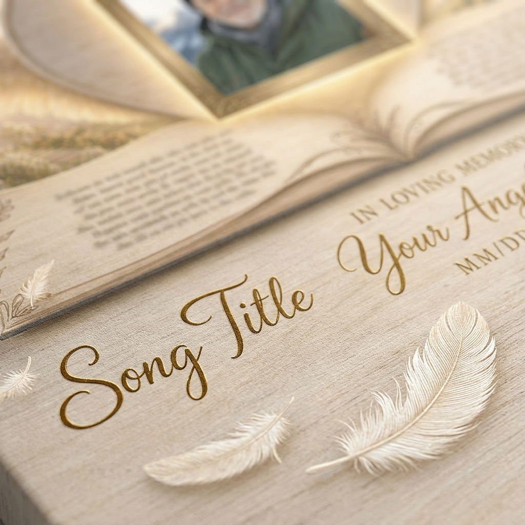 Personalized Memorial Wall Canvas Heart Angel Wings Halo Custom Song Lyric Sympathy Gift - Image 5