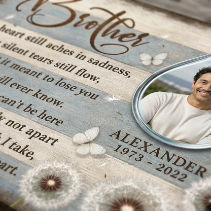 Personalized Brother Memorial Wall Canvas, Loss of Brother Remembrance Gift, Brother in Heaven - Image 5