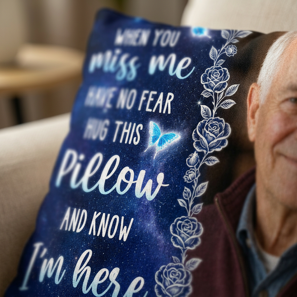 Personalized Photo Memorial Pillow - Hug This and Know I'm Here Sympathy Remembrance Gift - Image 5