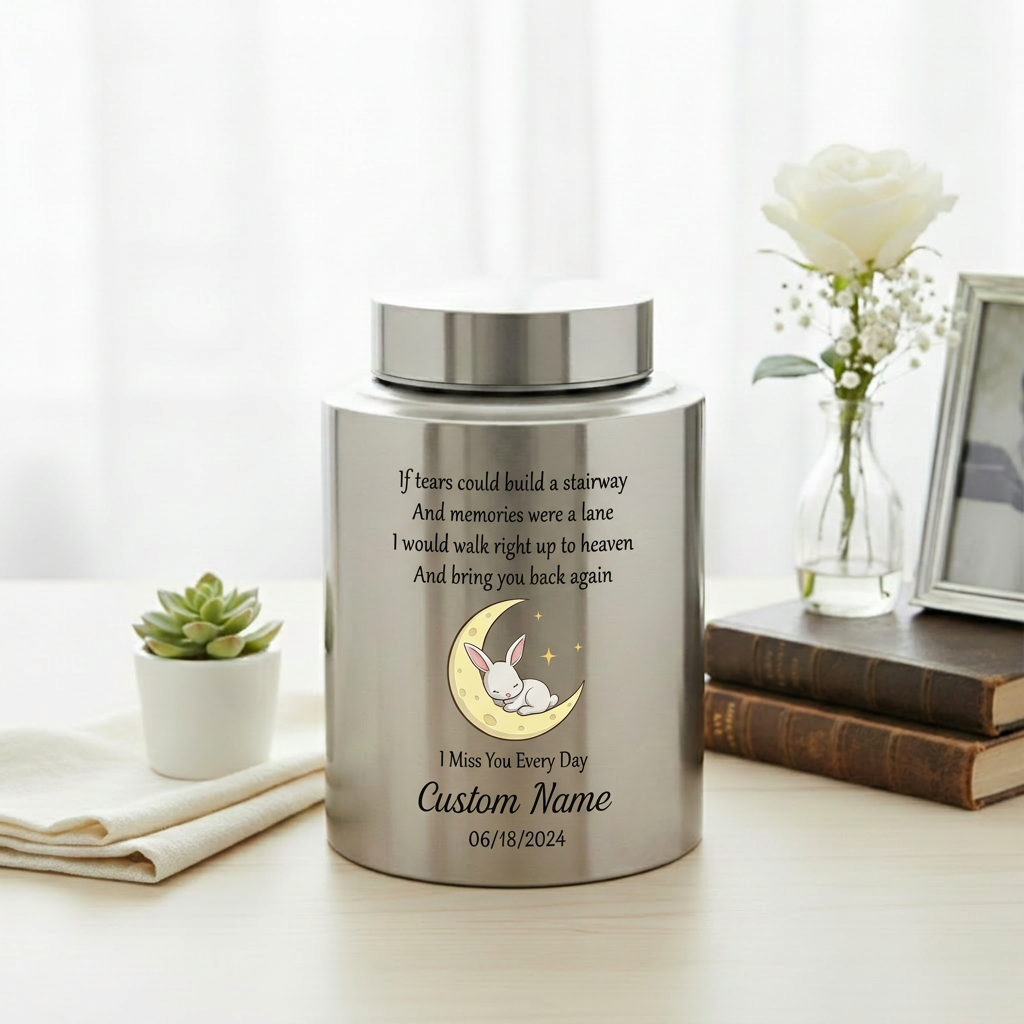 Personalized Angel Baby Stairway To Heaven Poem Stainless Steel Cremation Urn For Human Ashes, Infant Loss Grieving Parent Sympathy, Memorial Keepsake Urn, Memorial Gift, In Loving Memory - Image 5