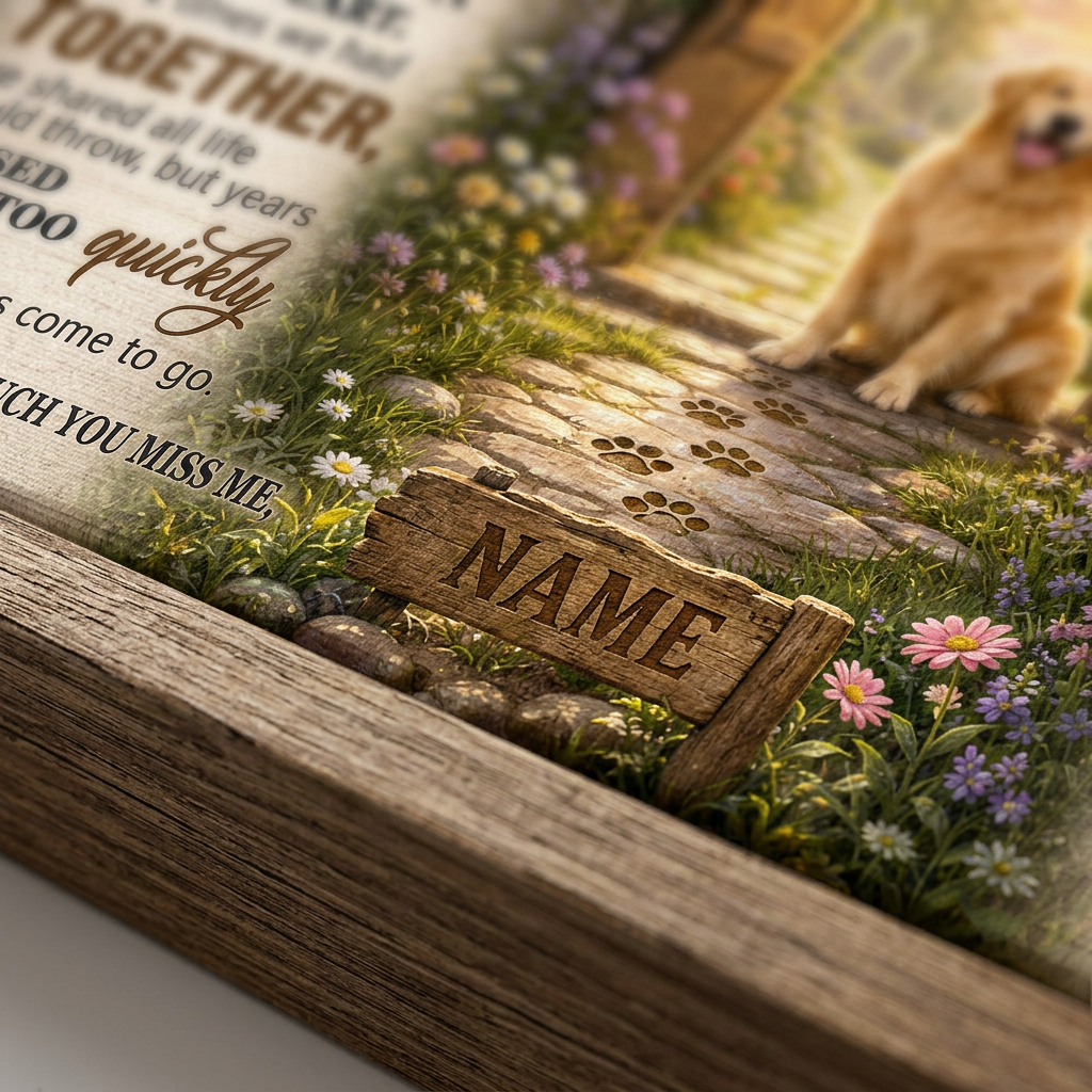 Personalized Dog Memorial Canvas – Waiting at the Door Pet Loss Wall Art - Image 5