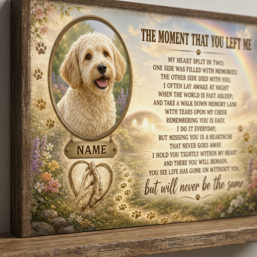 Personalized Dog Photo Memorial Wall Canvas Gift for Pet Loss Remembrance - Image 5