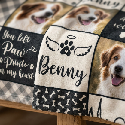 Personalized Pet Memorial Photo Fleece Blanket - Dog Loss Remembrance Gift for Pet Owners - Image 5