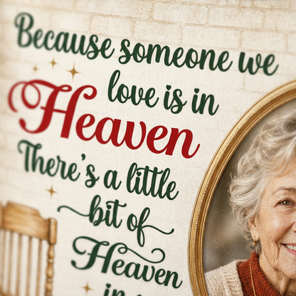 Personalized Memorial Photo Pillow Because Someone We Love Is In Heaven Remembrance Gift - Image 5