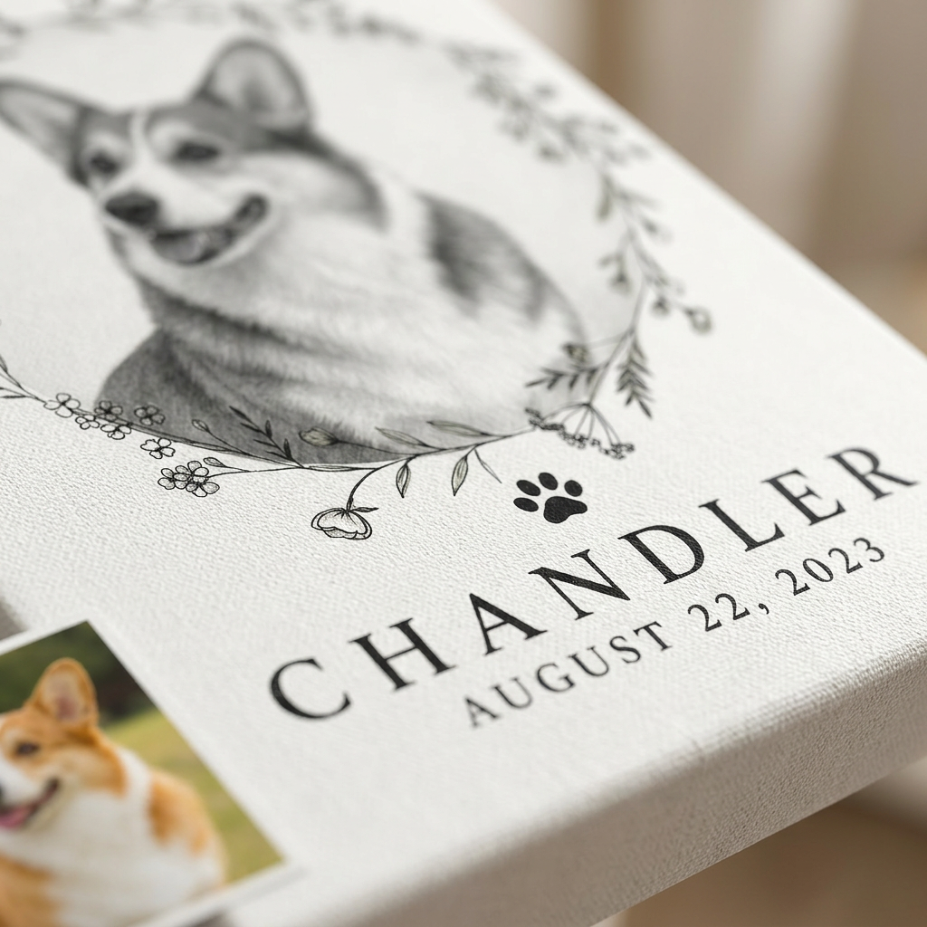 Personalized Pet Memorial Portrait Canvas Print - Custom Dog Loss Gift Wall Art - Image 5