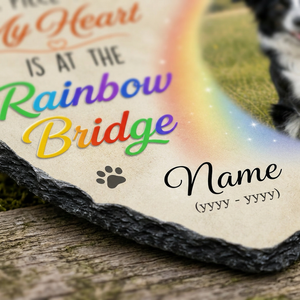 Personalized Rainbow Bridge Dog Memorial Garden Stone Custom Photo Pet Loss Gift - Image 5
