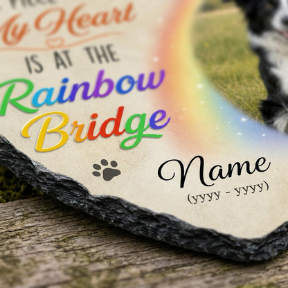 Personalized Rainbow Bridge Dog Memorial Garden Stone Custom Photo Pet Loss Gift - Image 5 | VNMGSREPR1-6IN-EHIEU_AI_0458 VNMGSREPR1-8IN-EHIEU_AI_0458
