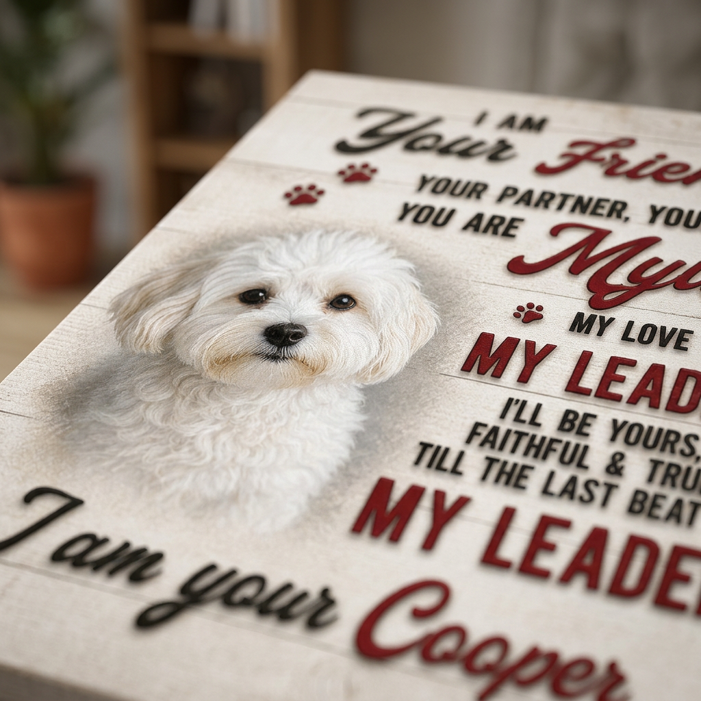 Personalized Dog Portrait Wall Canvas Custom Pet Name Gift for Dog Lovers - Image 5