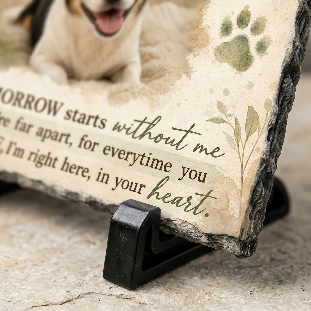 Personalized Dog Memorial Garden Stone With Photo, Pet Loss Sympathy Gift - Image 5 | VNMGSREPR1-6IN-EHIEU_AI_0475 VNMGSREPR1-8IN-EHIEU_AI_0475