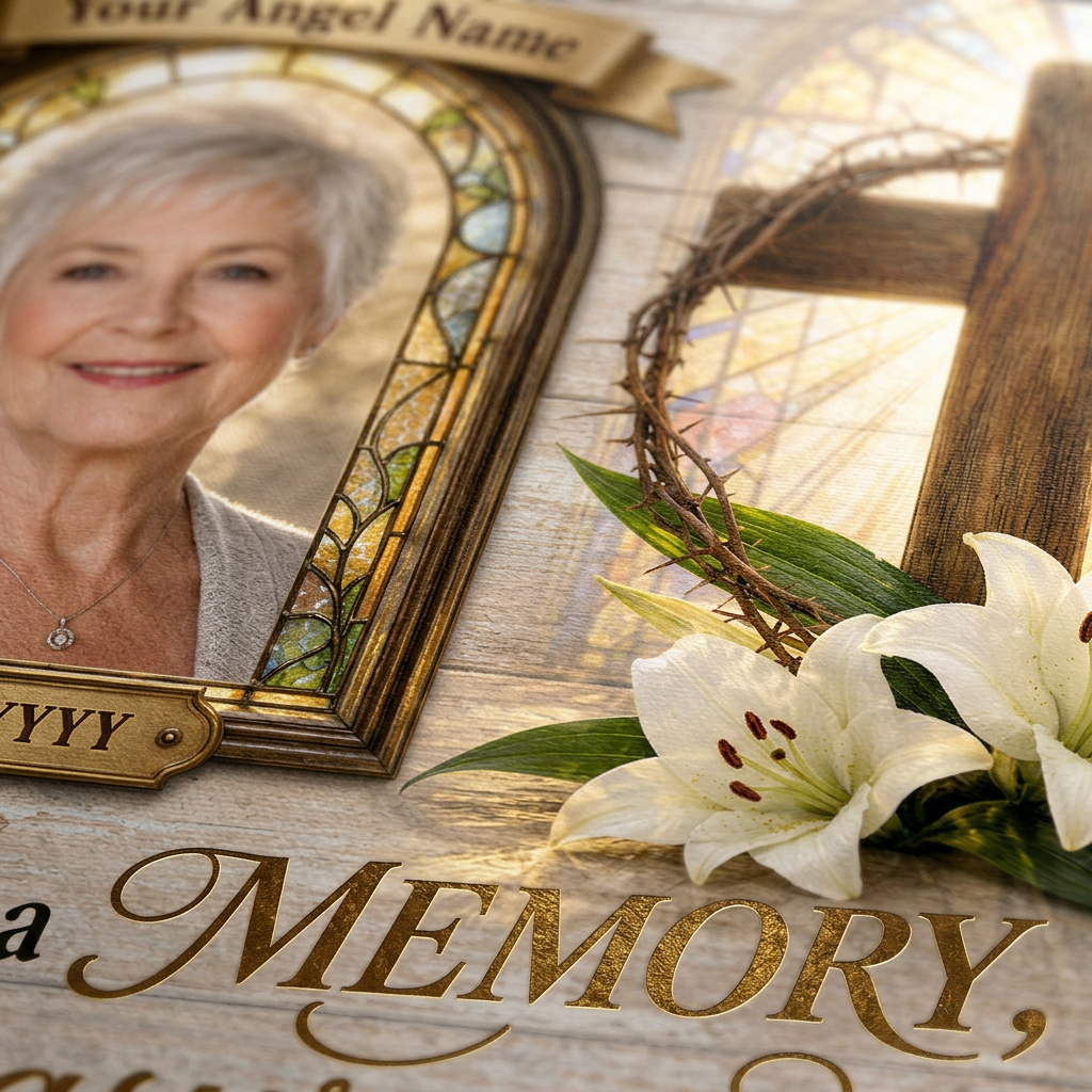 Personalized Memorial Cross Photo Wall Canvas Custom In Loving Memory Christian Sympathy Gift - Image 5