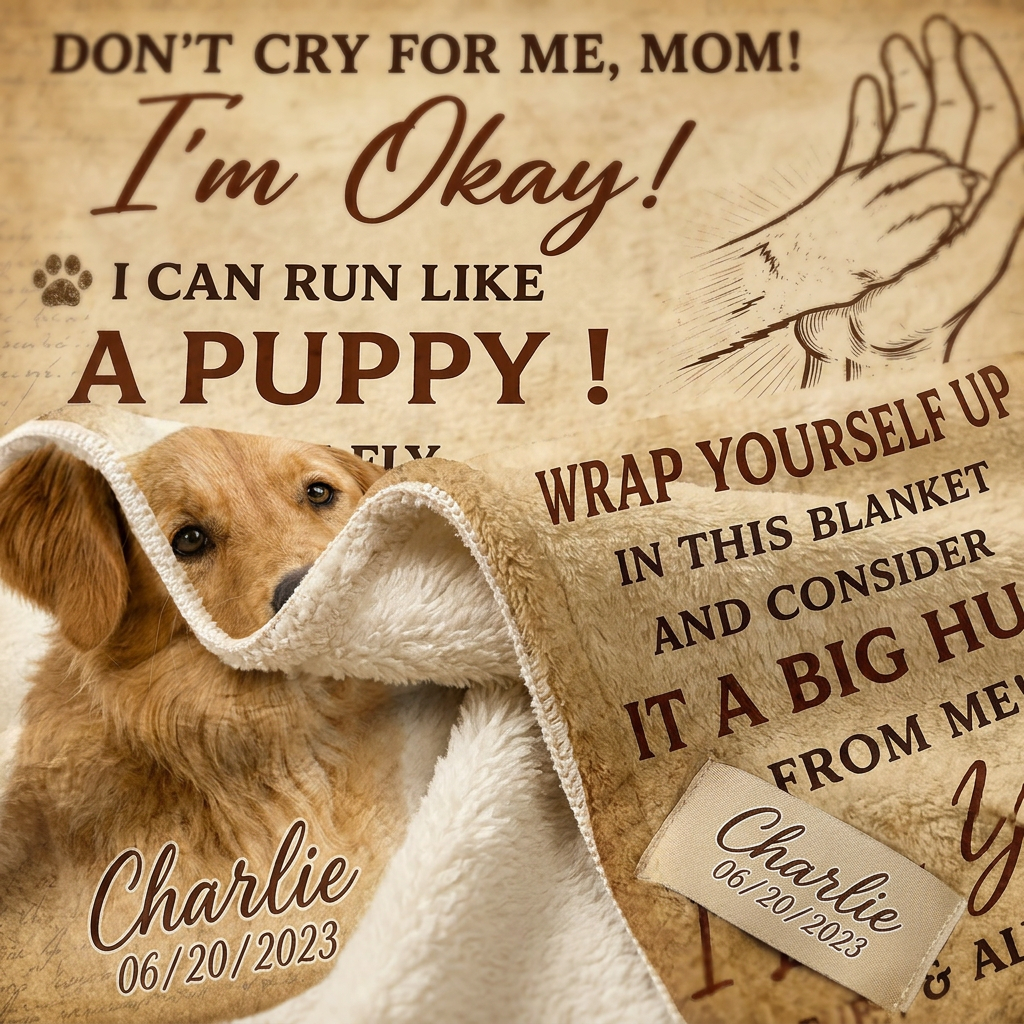 Personalized Pet Memorial Blanket - Custom Dog Photo Fleece Throw, Pet Loss Sympathy Gift - Image 5