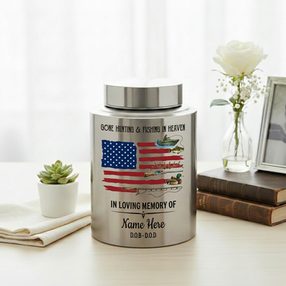 Personalized Bass Fishing Cremation Urns for Human Ashes Stainless Steel Hunter Fisherman Remembrance Sympathy Condolence Gift Large 7.5x5.1 Memorial Keepsake Urn, Memorial Gift, In Loving Memory - Image 5