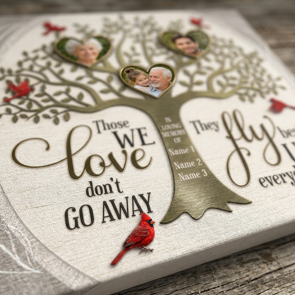 Personalized Memorial Family Tree Wall Canvas with Photos, In Loving Memory Sympathy Gift - Image 5