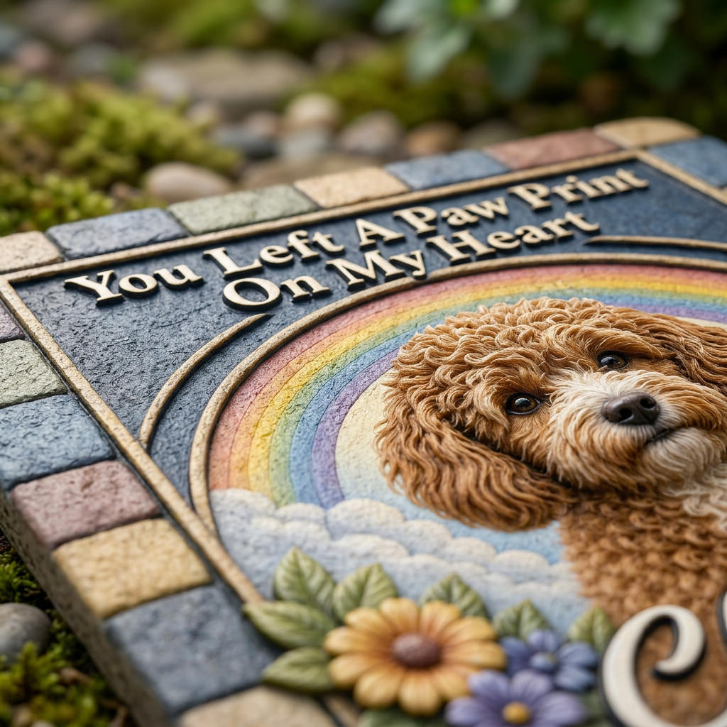 Personalized Pet Memorial Garden Stone with Photo – Dog Loss Sympathy Gift - Image 5 | VNMGSREPR1-6IN-EHIEU_AI_0421 VNMGSREPR1-8IN-EHIEU_AI_0421
