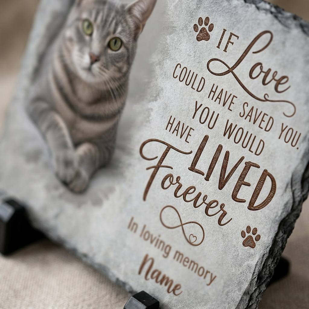 Personalized Cat Memorial Slate Plaque – Pet Loss Sympathy Garden Stone Gift - Image 5 | VNMGSREPR1-6IN-EHIEU_AI_0474 VNMGSREPR1-8IN-EHIEU_AI_0474