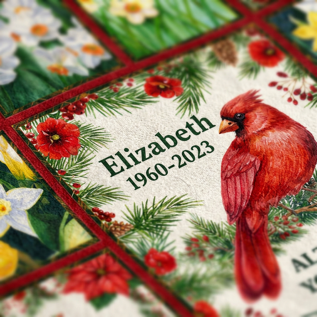 Personalized Cardinal Memorial Fleece Blanket - Sympathy Gift for Loss of a Loved One - Image 5