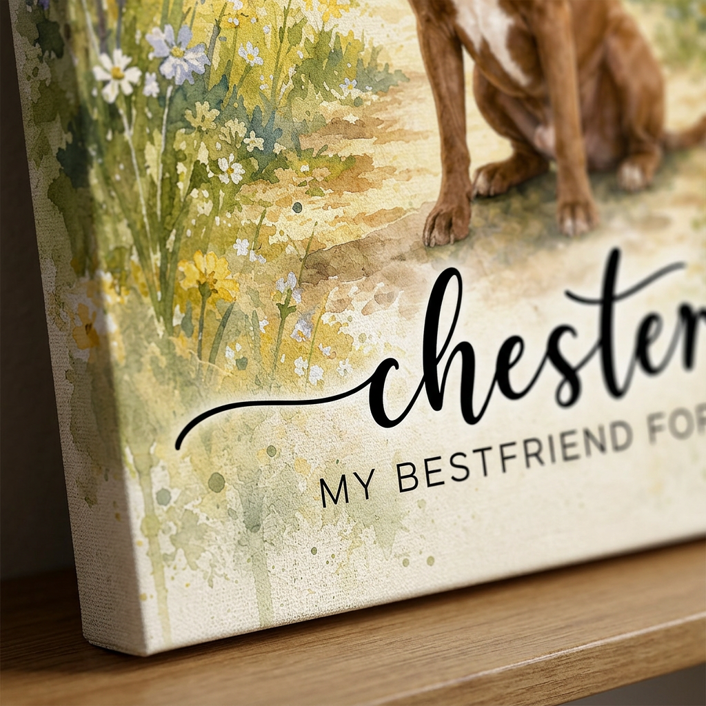 Personalized Pet Memorial Wall Canvas Custom Dog Portrait My Bestfriend Forever Art - Image 5