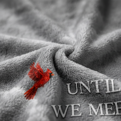 Personalized Photo Memorial Fleece Blanket - Until We Meet Again Cardinal Sympathy Gift - Image 5