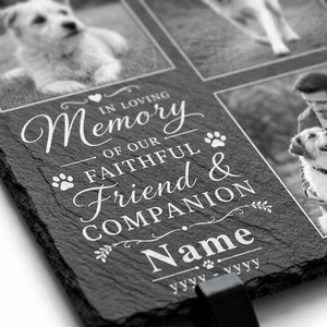 Personalized Dog Memorial Slate with 3 Photos – Pet Loss Memorial Stone Gift - Image 5