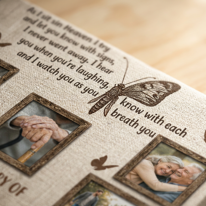 Personalized Memorial Wall Canvas As I Sit In Heaven Sympathy Gift For Loss Of Loved One - Image 5
