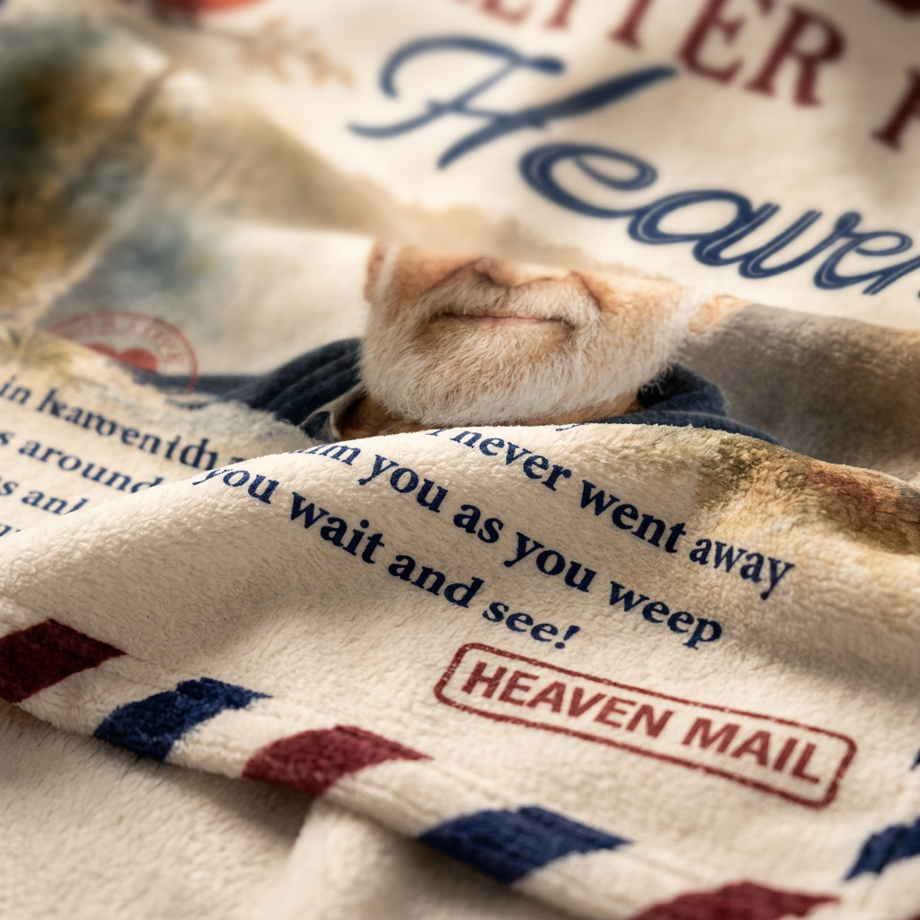 Personalized Letter From Heaven Memorial Photo Fleece Blanket - Sympathy Gift for Loss of Dad or Grandpa - Image 5