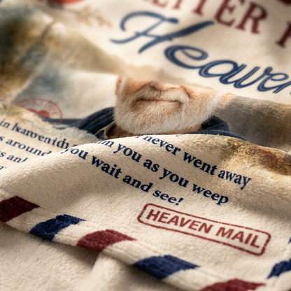 Personalized Letter From Heaven Memorial Photo Fleece Blanket - Sympathy Gift for Loss of Dad or Grandpa - Image 5