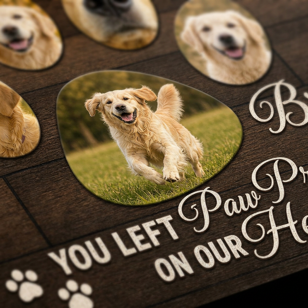 Personalized Dog Memorial Wall Canvas – You Left Paw Prints On Our Hearts Gift - Image 5