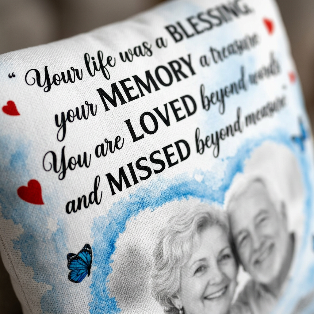 Personalized Memorial Photo Pillow When You Miss Me Hug This Sympathy Gift for Family - Image 5