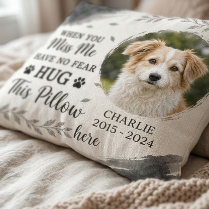 Personalized Pet Memorial Pillow with Photo - Custom Dog Loss Remembrance Throw Pillow Sympathy Gift - Image 5