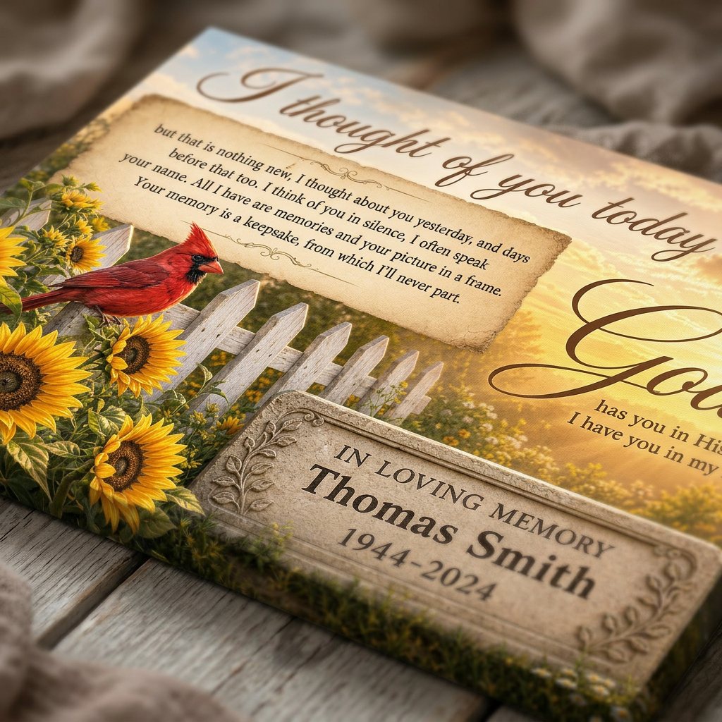 Personalized Cardinal Memorial Canvas Wall Art for Loss of a Loved One, Sympathy Remembrance Gift - Image 5