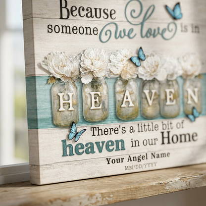 Personalized Memorial Angel Heaven Canvas Wall Art – Custom Name & Years - Image 5
