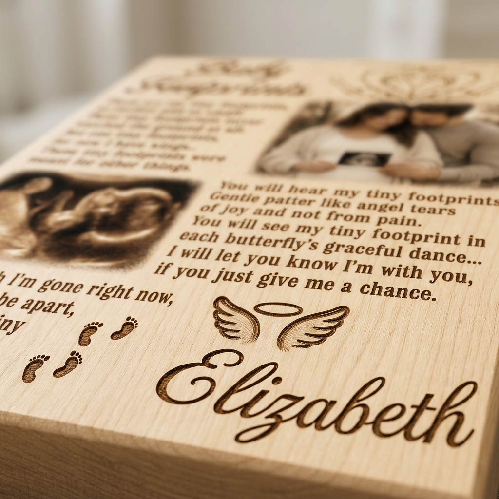 Personalized Baby Footprints Memorial Wall Canvas for Pregnancy & Infant Loss Remembrance - Image 5