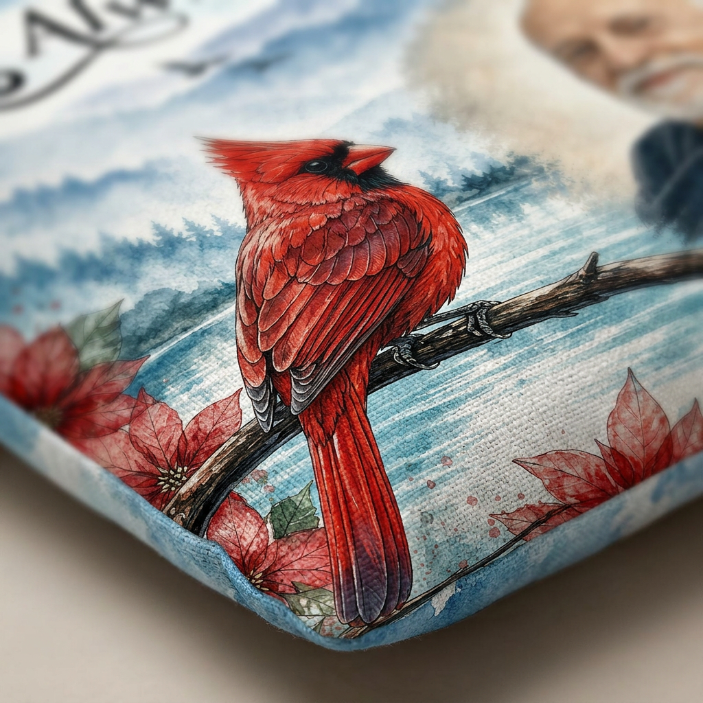 Personalized Memorial Photo Pillow with Cardinal - I'm Always With You Sympathy Keepsake Gift - Image 5