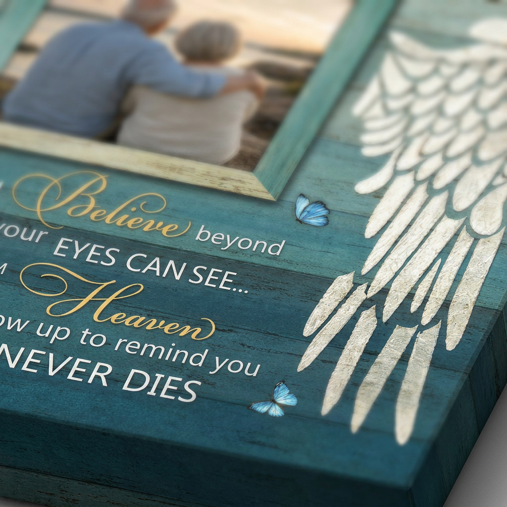 Personalized Signs From Heaven Memorial Canvas Wall Art Angel Wings Sympathy Gift - Image 5
