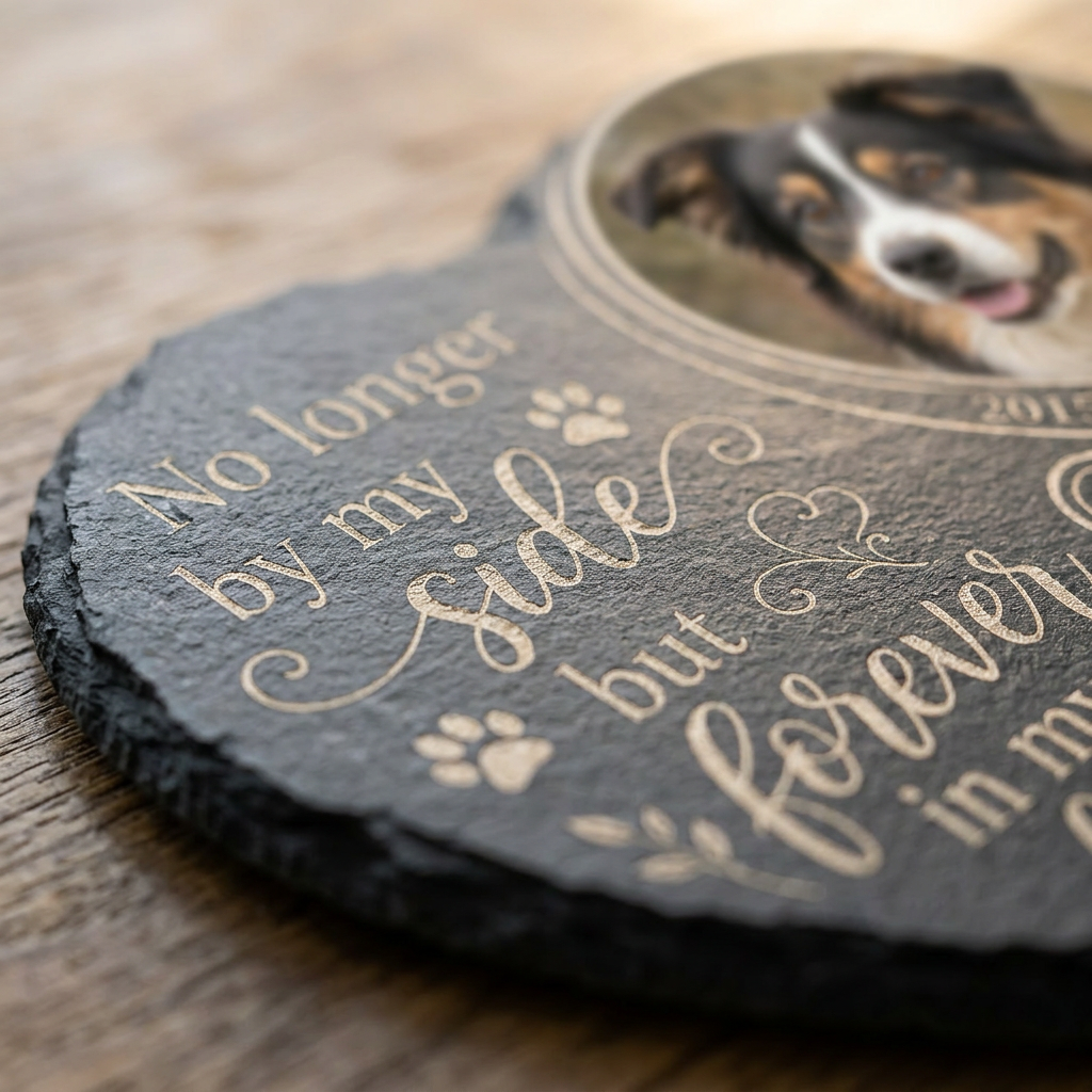 Personalized Heart-Shaped Pet Memorial Garden Stone with Photo for Dog Loss - Image 5 | VNMGSREPR1-6IN-EHIEU_AI_0419 VNMGSREPR1-8IN-EHIEU_AI_0419