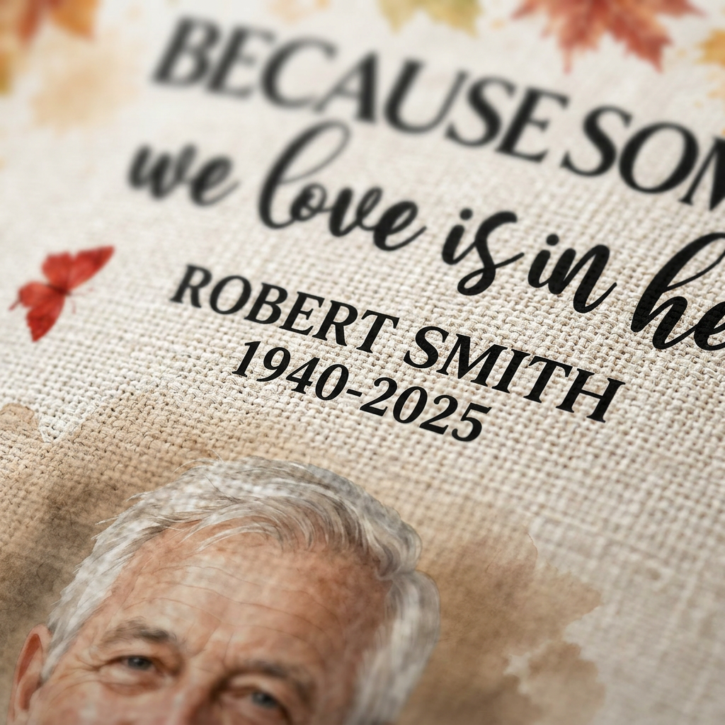 Personalized Photo Memorial Pillow - A Little Bit of Heaven in Our Home Remembrance Gift - Image 5