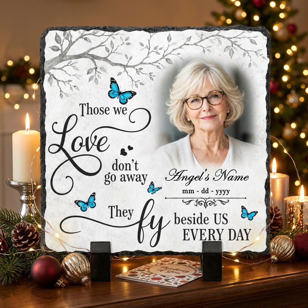 Personalized Memorial Garden Stone with Photo, Butterfly Sympathy Gift for Loved One - Image 6 | VNMGSREPR1-6IN-EHIEU_AI_0455 VNMGSREPR1-8IN-EHIEU_AI_0455
