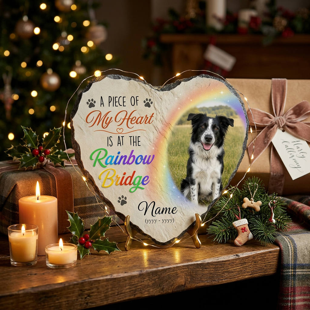 Personalized Rainbow Bridge Dog Memorial Garden Stone Custom Photo Pet Loss Gift - Image 6 | VNMGSREPR1-6IN-EHIEU_AI_0458 VNMGSREPR1-8IN-EHIEU_AI_0458