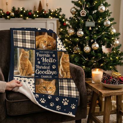 Personalized Cat Memorial Photo Blanket - Custom Pet Loss Sympathy Gift for Cat Owners - Image 6