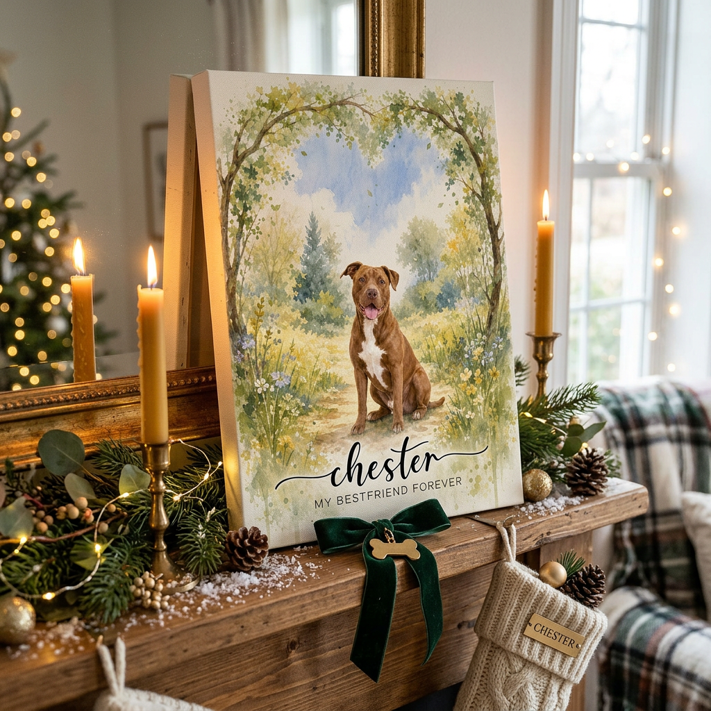Personalized Pet Memorial Wall Canvas Custom Dog Portrait My Bestfriend Forever Art - Image 6