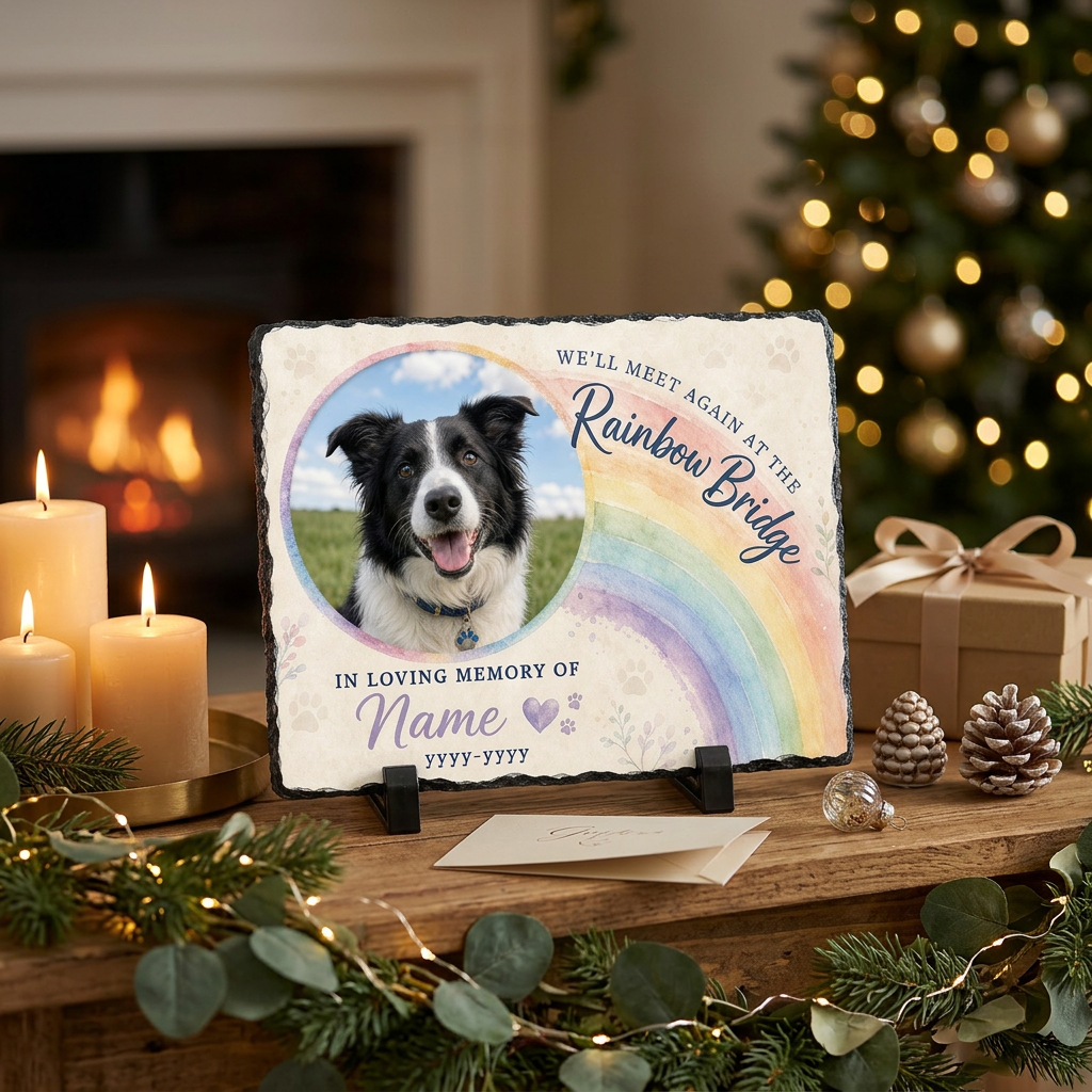 Personalized Dog Memorial Slate Garden Stone – Rainbow Bridge Pet Loss Gift - Image 6 | VNMGSREPR1-6IN-EHIEU_AI_0472 VNMGSREPR1-8IN-EHIEU_AI_0472