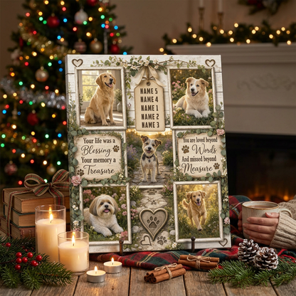 Personalized Pet Memorial Photo Collage Wall Canvas for Dog Owners Remembering Beloved Pets - Image 6
