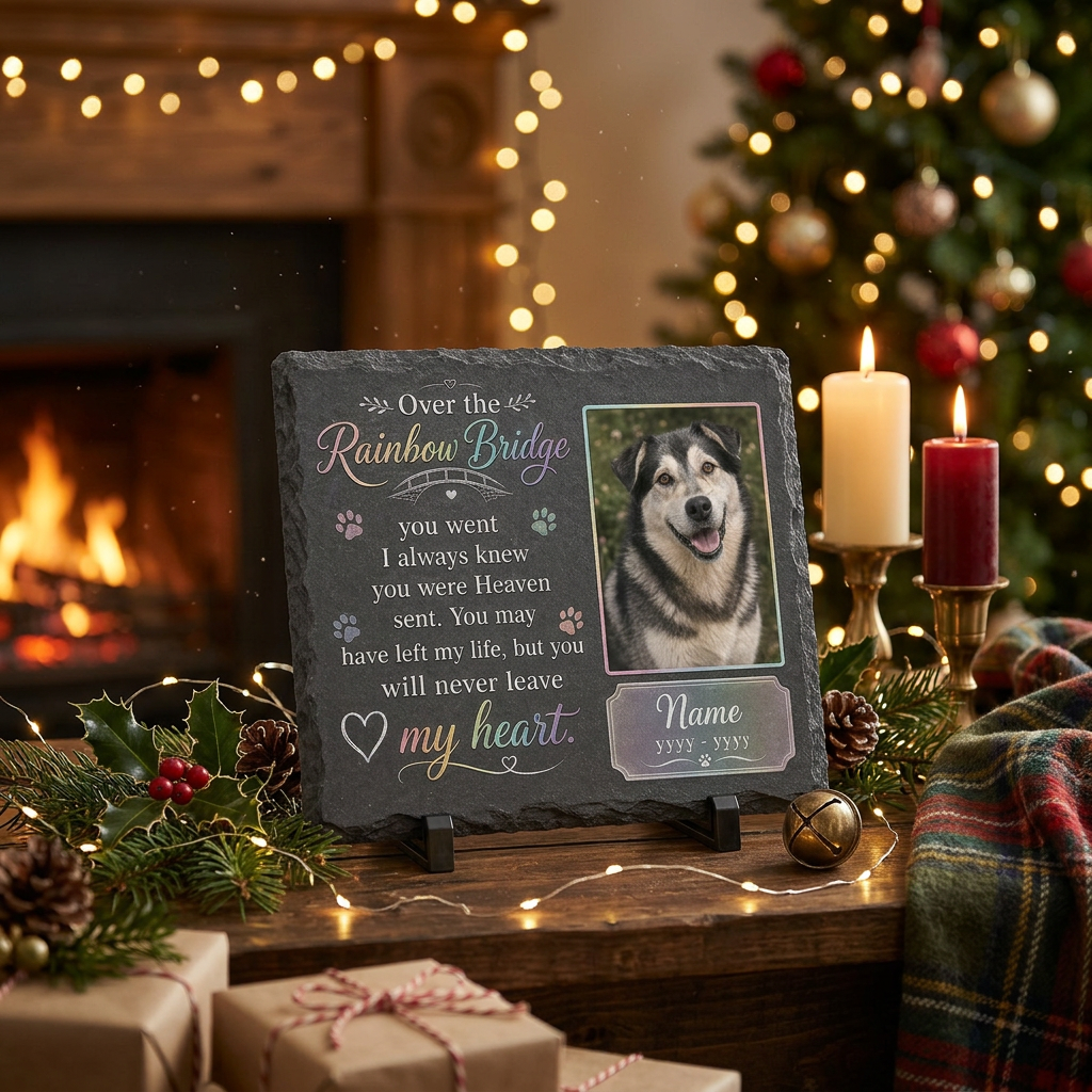 Personalized Rainbow Bridge Dog Memorial Garden Stone, Pet Loss Remembrance Gift - Image 6 | VNMGSREPR1-6IN-EHIEU_AI_0491 VNMGSREPR1-8IN-EHIEU_AI_0491