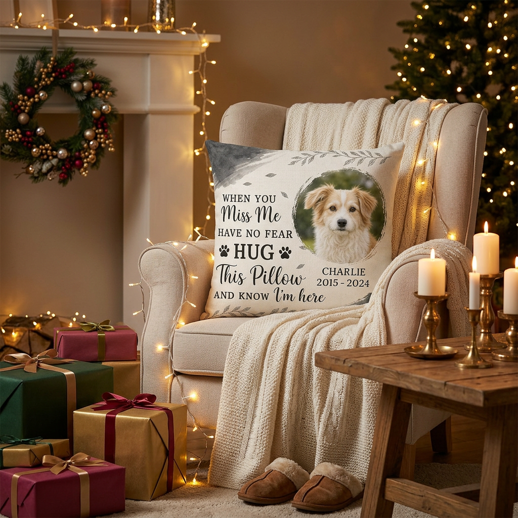 Personalized Pet Memorial Pillow with Photo - Custom Dog Loss Remembrance Throw Pillow Sympathy Gift - Image 6