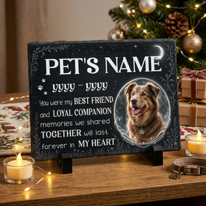 Personalized Dog Memorial Garden Stone with Photo – Pet Loss Slate Gift - Image 6