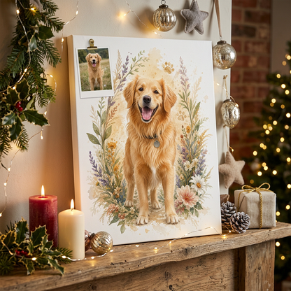 Personalized Watercolor Pet Portrait Canvas Wall Art Dog Memorial Gift - Image 6
