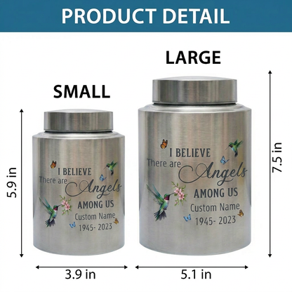 Personalized Hummingbird Angels Among Us Stainless Steel Cremation Urn for Human Ashes, Sympathy Bereavement Keepsake for Loss of Loved One, Memorial Keepsake Urn, Memorial Gift, In Loving Memory - Image 6