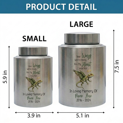 Personalized Iguana Gecko Lizard UV Printed Bereavement Tribute for Reptile Lover, Loss of Loved One Ash Storage Container, Two Sizes, Memorial Keepsake Urn, Memorial Gift, In Loving Memory - Image 6