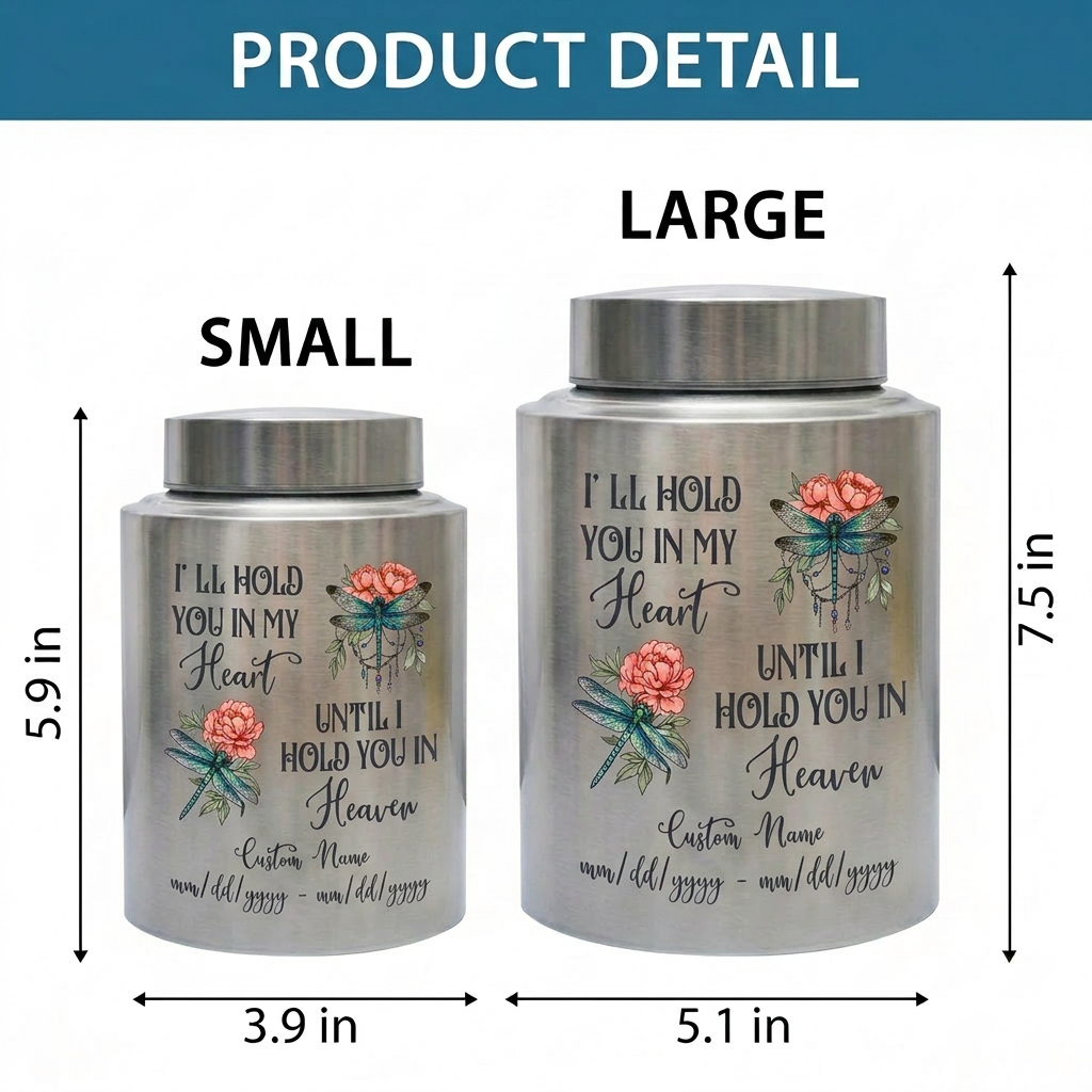 Personalized Dreamy Dragonfly UV Printed Stainless Steel Cremation Urn For Adult Human Ashes Sympathy Funeral Bereavement Display Memorial Keepsake Urn, Memorial Gift, In Loving Memory - Image 6