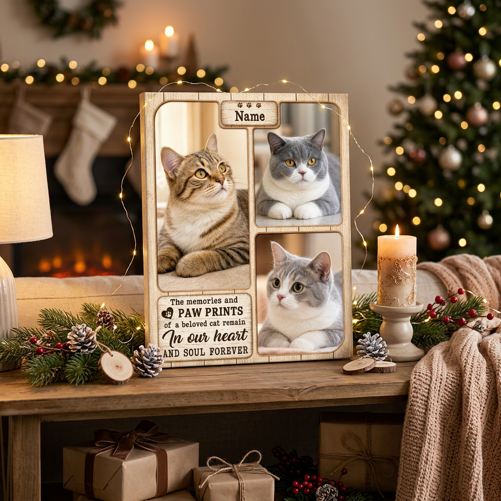 Personalized Cat Memorial Photo Collage Wall Canvas – Custom Cat Loss Gift - Image 6